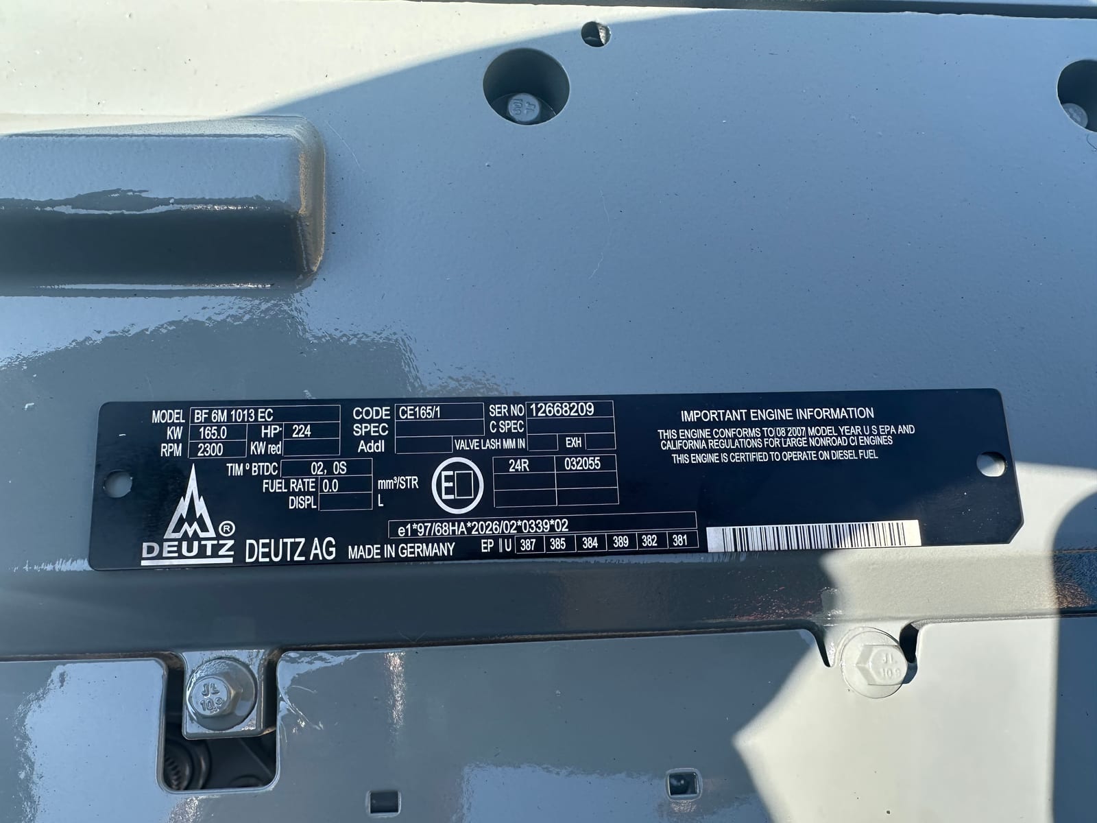 How to Identify a DEUTZ Engine by Nameplate