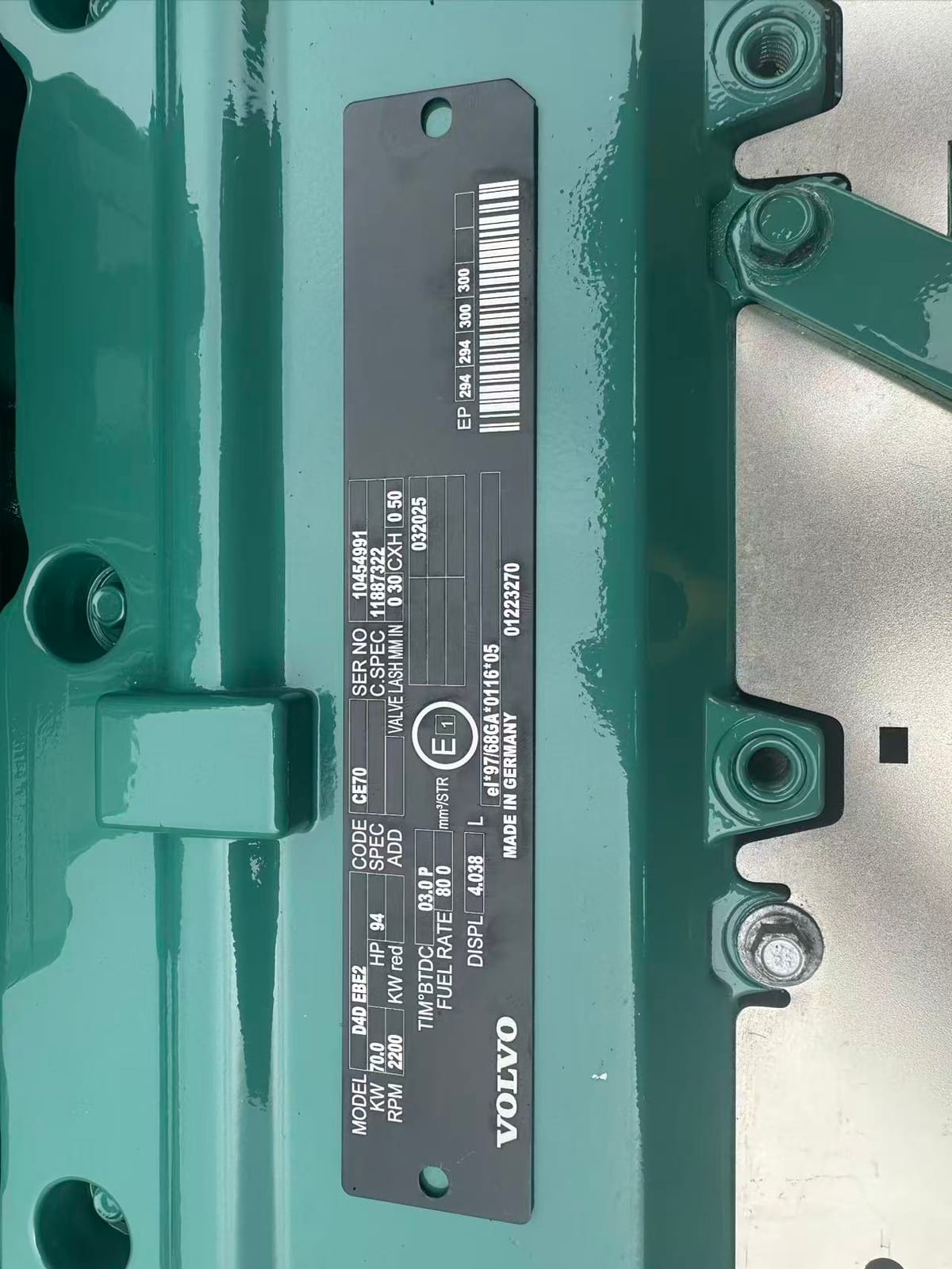 Volvo D4D 装载机版本 实机照片