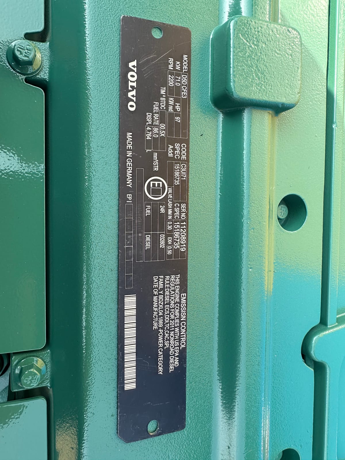 Volvo D5D 实机照片