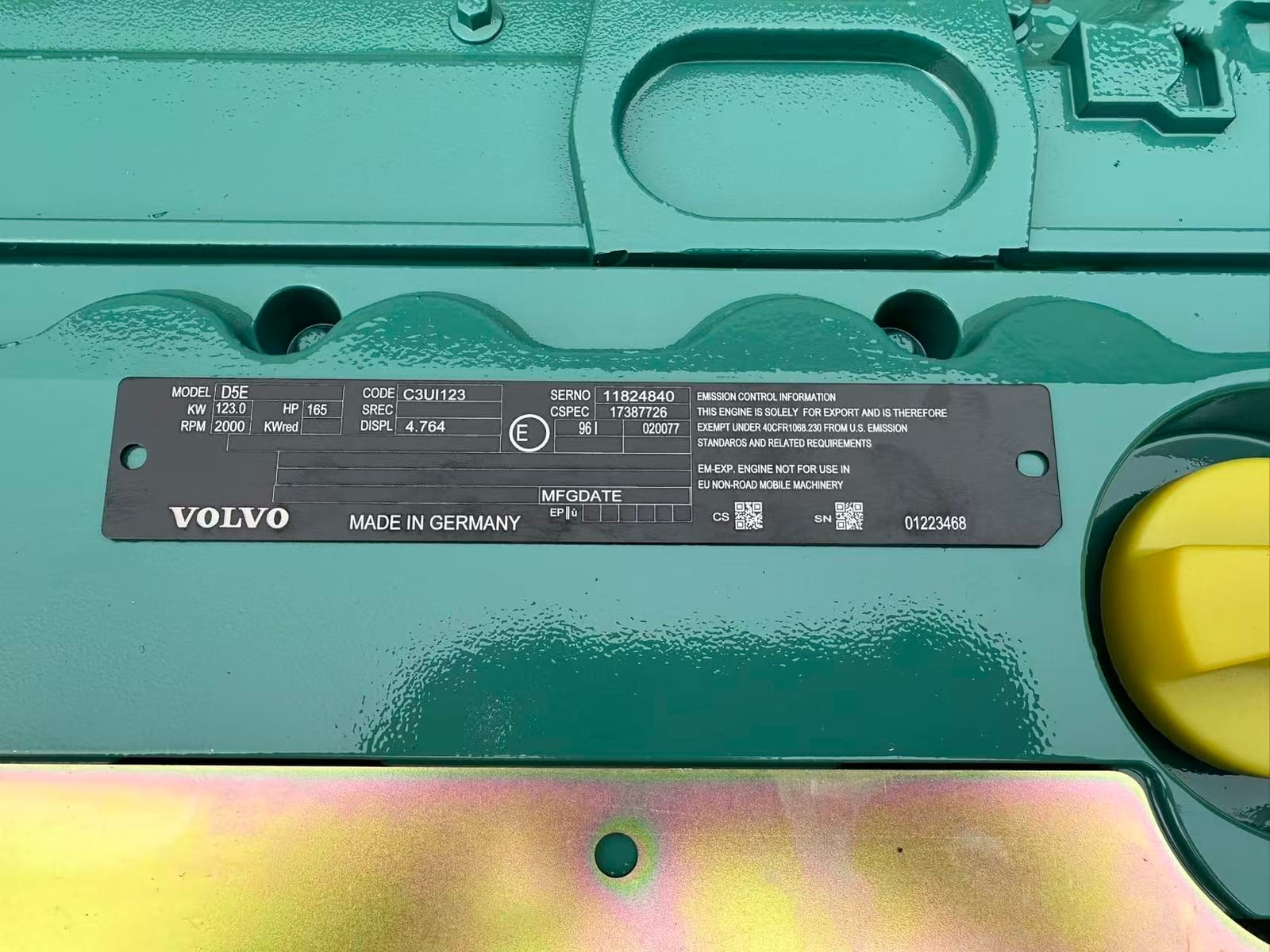 Volvo D5E 实机照片